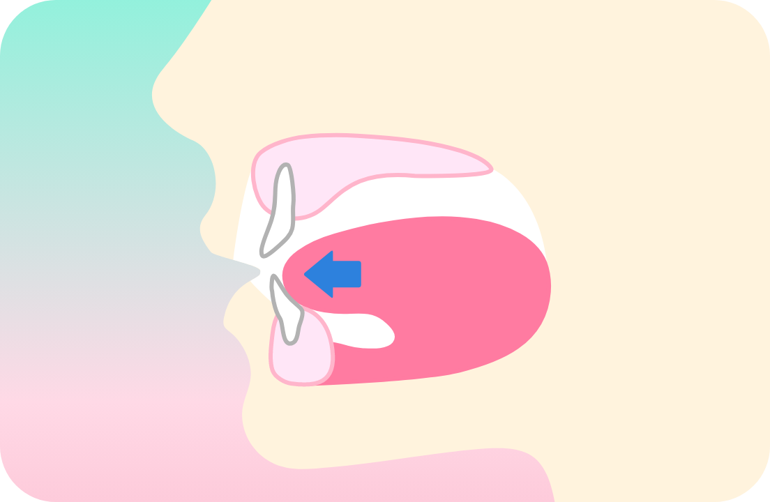 舌の正しい位置を示すイラスト