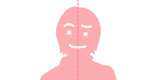 顔が左右非対称のイラスト